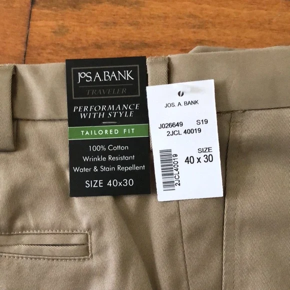 Jos. A Banks Size 40x30 Khaki pants, NEW - Picture 2 of 3